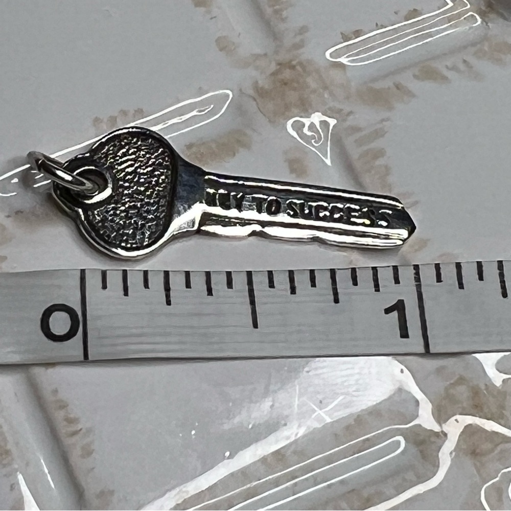 Sterling Silver “Key to Success” Pendant Charm .925 - Picture 4 of 4